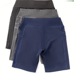 Women's Stretch Biker Shorts with Pockets - Ideal for Workouts