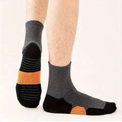 Men's Mid Crew Sport Socks 4 Pairs Basketball Cotton Blend