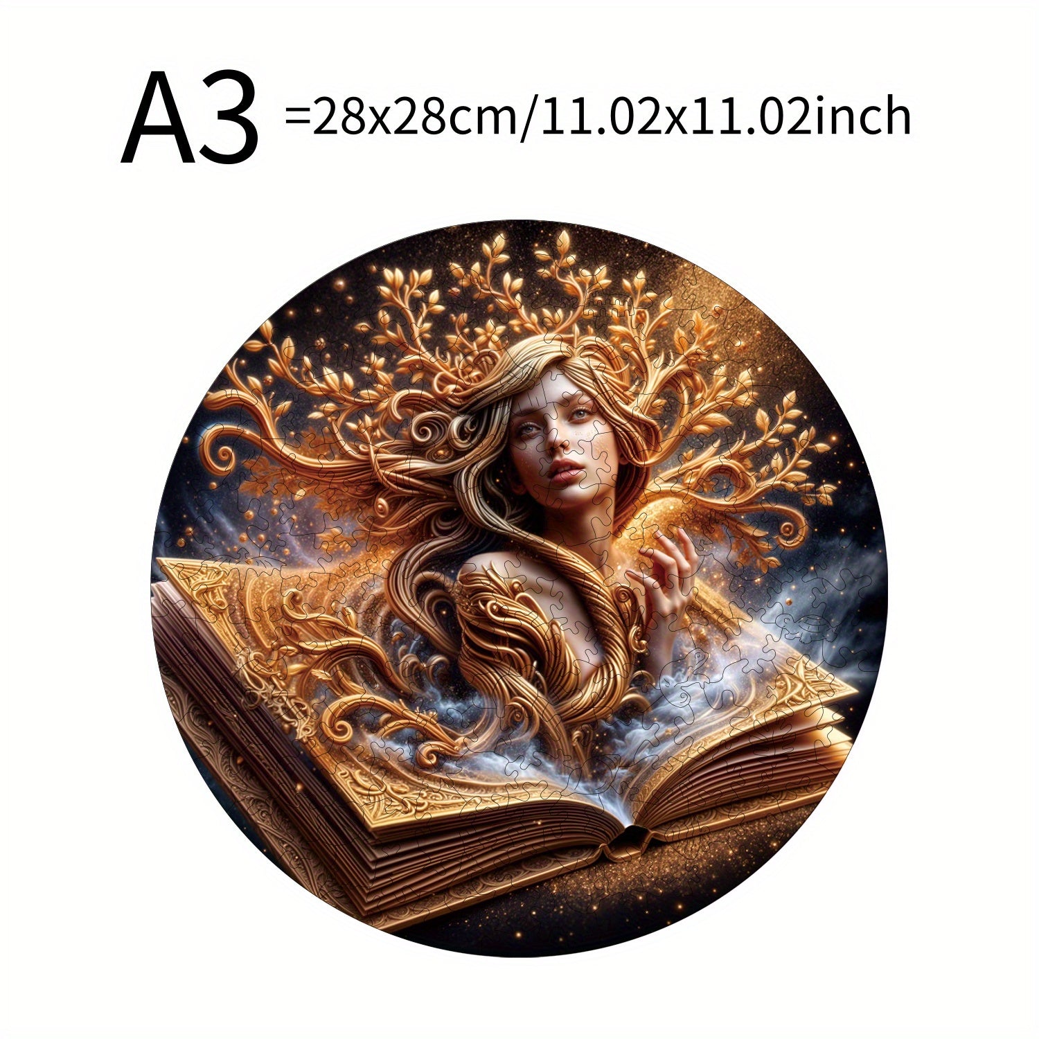 Round Wooden Puzzle The Beauty in the Book Ideal Gift for 3 Birthdays Festivals