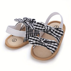 Bowknot Open Toe Sandals For Baby Girls Lightweight Breathable Anti Slip Sandals
