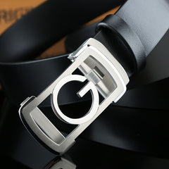 Men's Durable Belt 3 1 4in Cowhide Stainless Steel Automatic Buckle