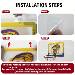 Wall Mounted Basketball Hoop for Training with Basketball Net