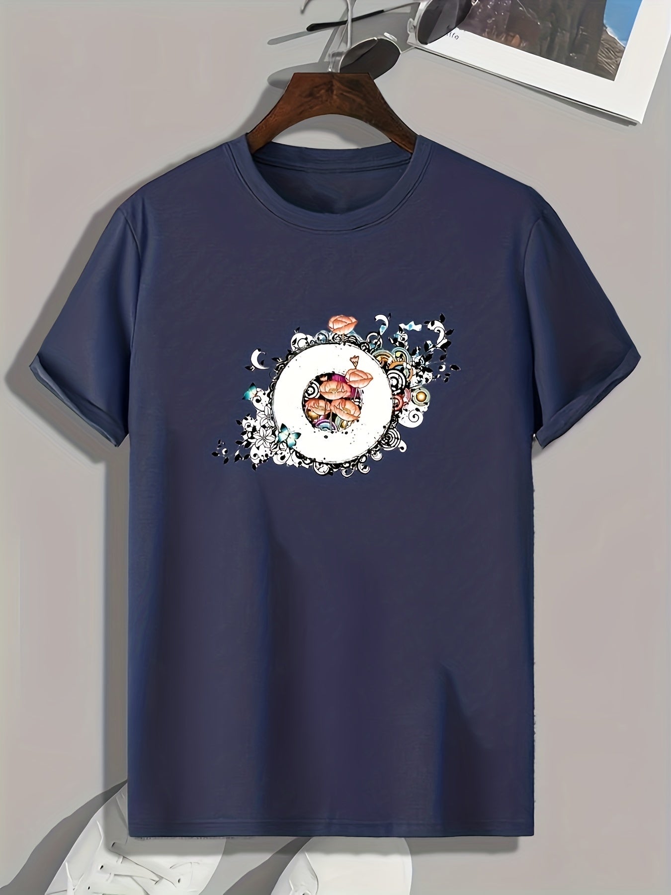 Pattern Print Men's Sports T-shirt for Fitness Activities