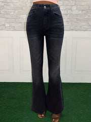 High Waist Medium Stretch Boot Cut Jeans Retro Vintage Bell Bottoms