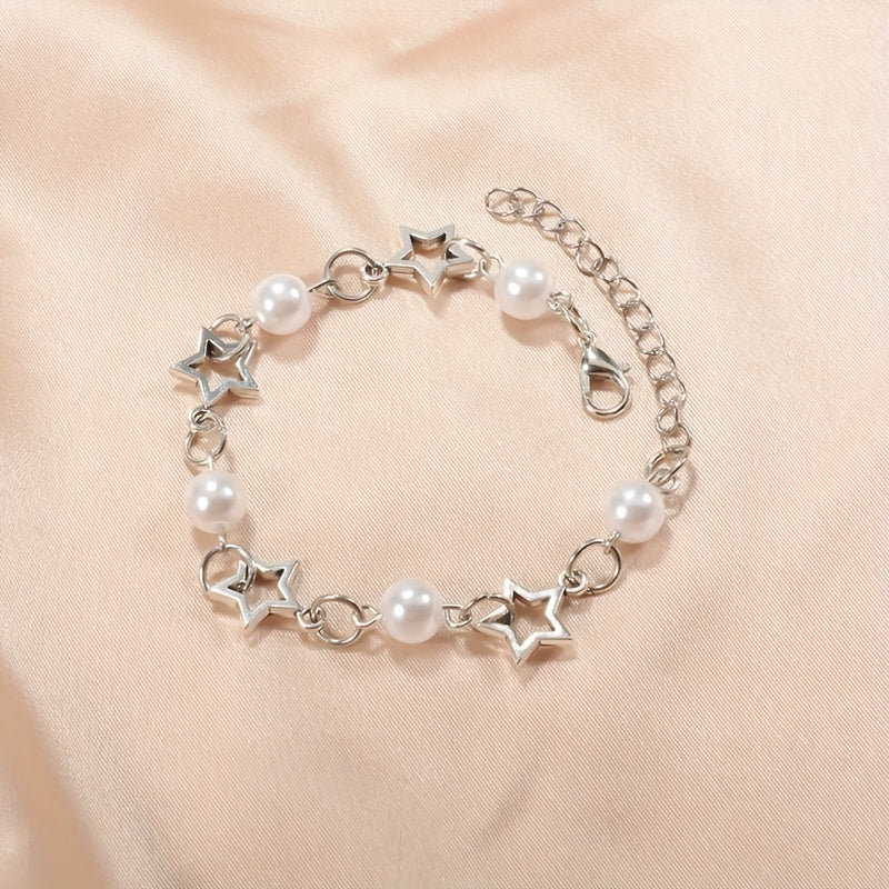 Star & Pearl Beaded Bracelet for Girls