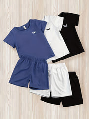 Boys Outfit Shorts & T shirt Crew Neck Summer Kids Clothes