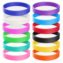 5pcs Silicone Strap Luminous Bracelet Solid Wrist Team Bracelet