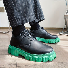 Men's Platform Derby Shoes Preppy Style Lace up Front Dress Shoes