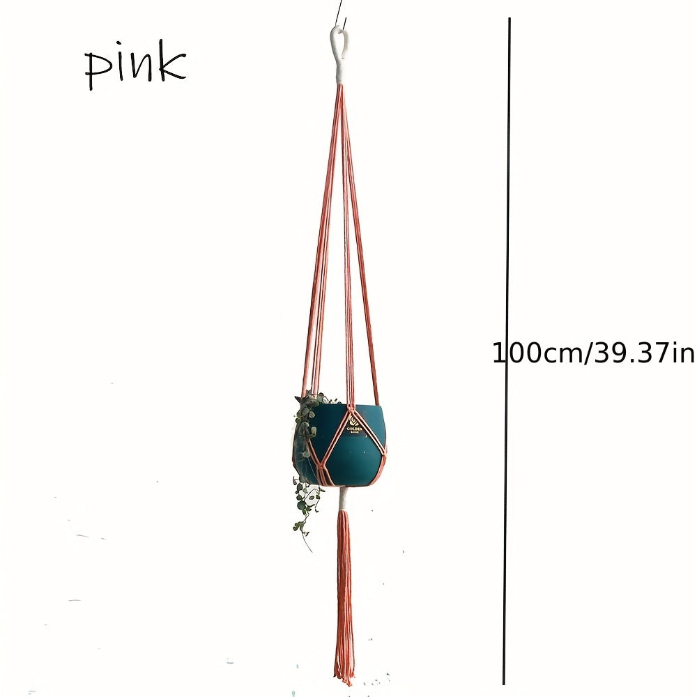 4pcs Macrame Pot Hanger Set Indoor Ceiling Plant Hanger