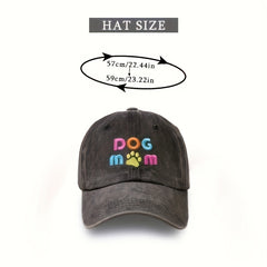 Unisex Sunshade Bucket Hat w/ DOG MOM Embroidery, Double Sided Sun Hat