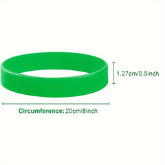 6 Pcs Green Silicone Bracelet Unisex Sports Wristband