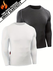 Men's Compression Long Sleeve T-Shirt High Stretch Quick Dry Fitness Training