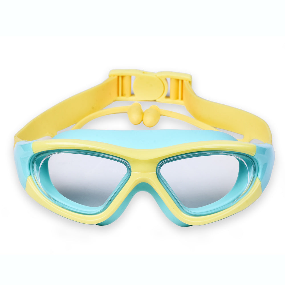 Children's Large Frame Anti Fog Swimming Goggles with Silicone Earbuds