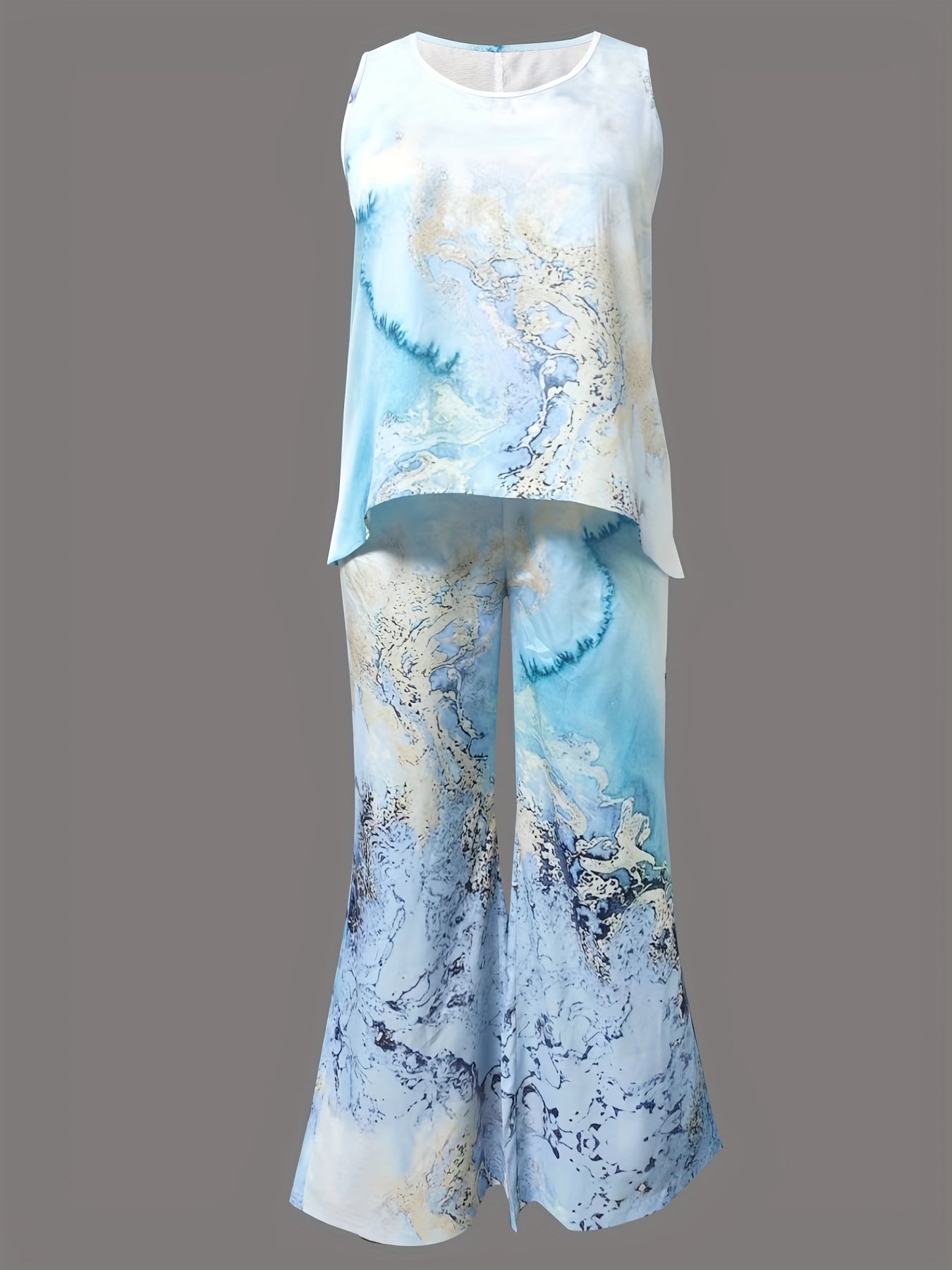 Marble Print Tank Top & Pants Set