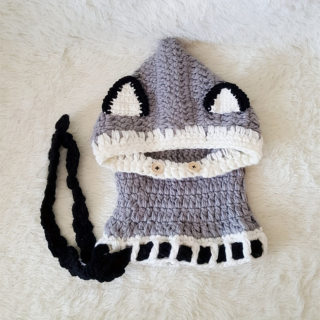 Child's Animal Fox Ear Protection Knitted Hat for Autumn and Winter