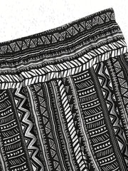 Geometric Print Elastic Waist Pants Casual Loose Pants