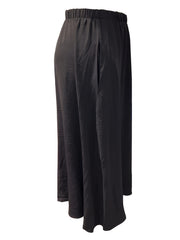 Solid Maxi Skirt Women's Plus Elastic High Rise with Pockets