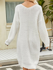 Casual Sweater Dress Women's Plus Solid Jacquard