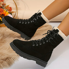 Women's Winter Snow Boots Lace Up High Top Hiking Boots