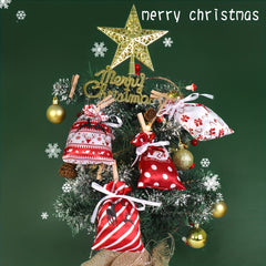 24pcs Hanging Christmas Advent Calendar Bags for Xmas Navid