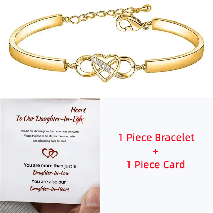 Heart Infinity Bangle Bracelet Gift for Daughter In Law