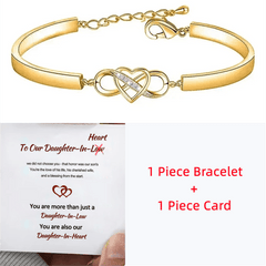 Heart Infinity Bangle Bracelet Gift for Daughter In Law