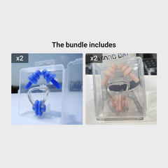 Swimming Nose Clip and Ear Plugs Set with Storage Box - Comfortable Fit