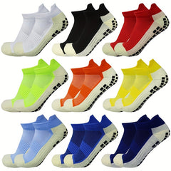 3Pairs Outdoor Breathable Sweat Absorbing Soccer Socks with Non-Slip Silicone
