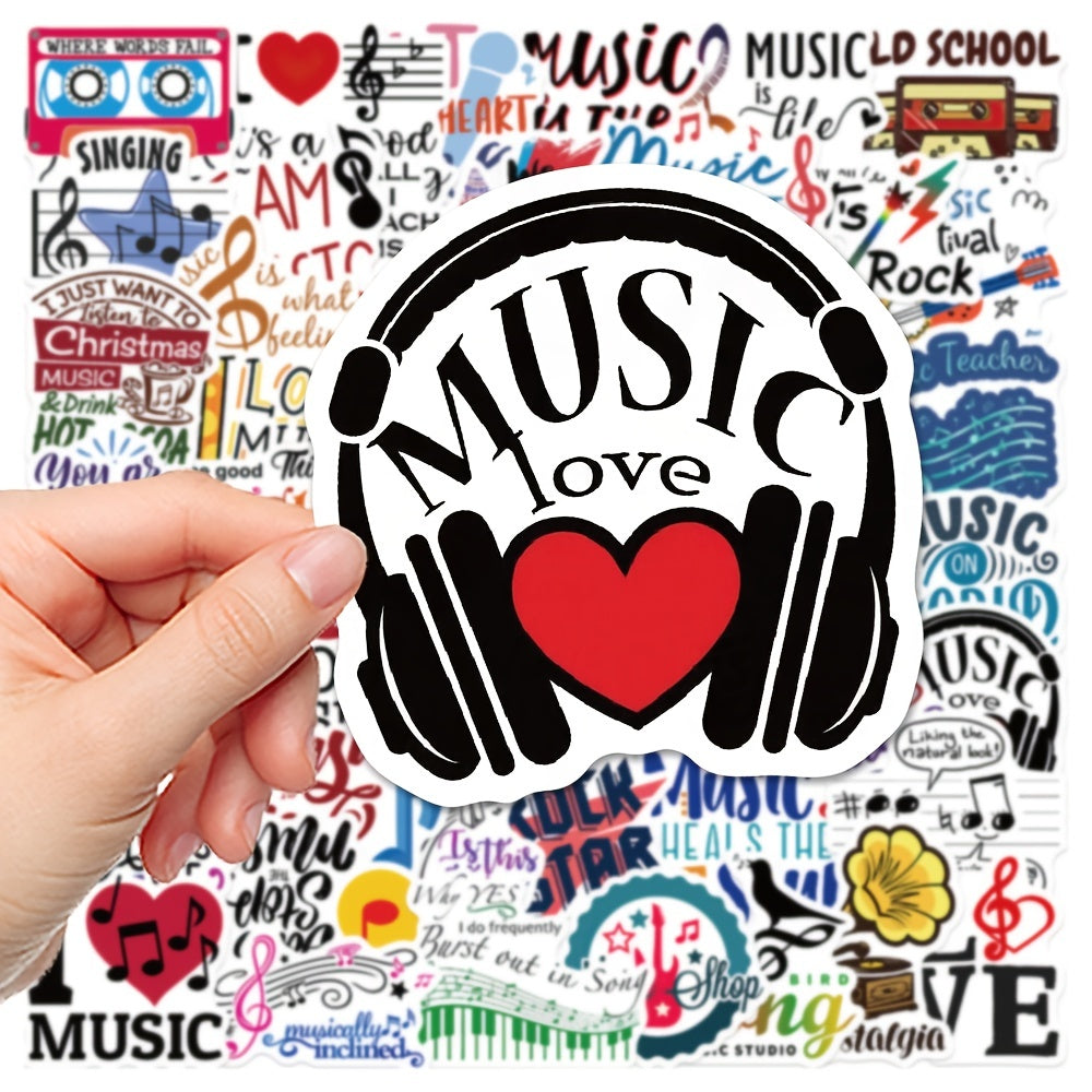 50 Inspirational Music Stickers for Suitcases Notebooks Waterproof