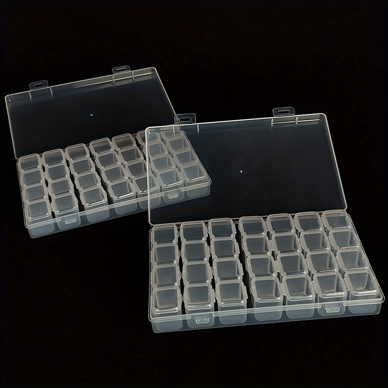 28 Grid Unloading Nail Box Beaded Storage Box High Transparent PP Empty Box