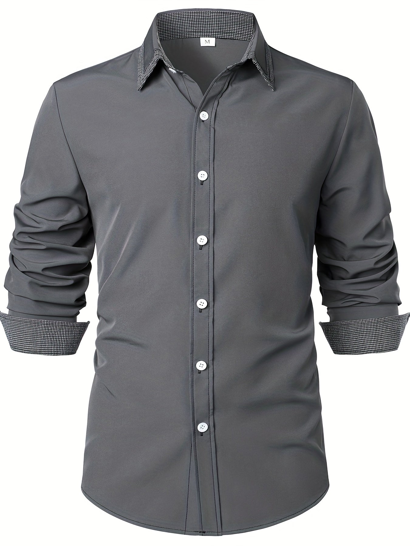Men's Plaid Long Sleeve Dress Shirt