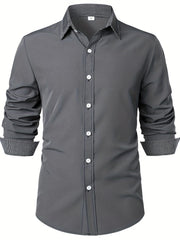Men's Plaid Long Sleeve Dress Shirt