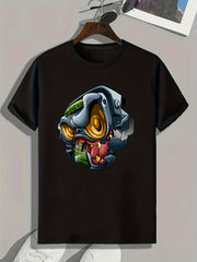 Colorful Pattern Print Men's Graphic T-shirt for Summer