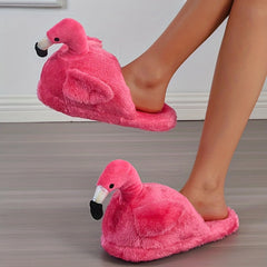 Women's Flamingo Slippers Plush Lined Shoes