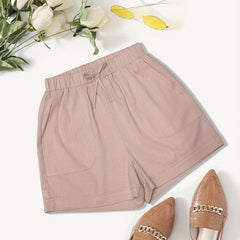 Dual Pockets Drawstring Shorts Solid for Spring & Summer