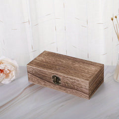Vintage Wooden Storage Box Paulownia Wood Flip Cover Jewelry Box
