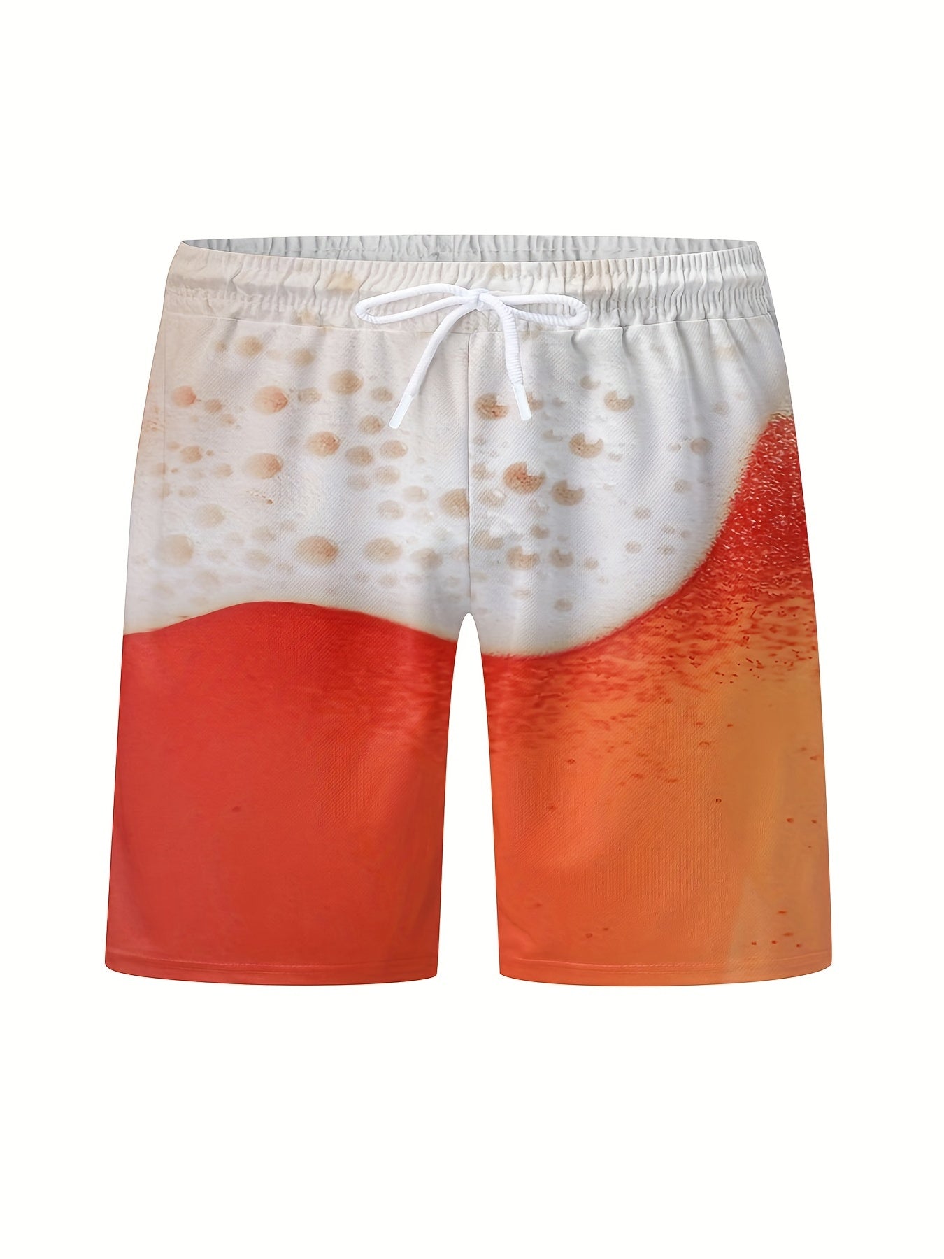 Beer Novelty Print Drawstring Shorts for Men