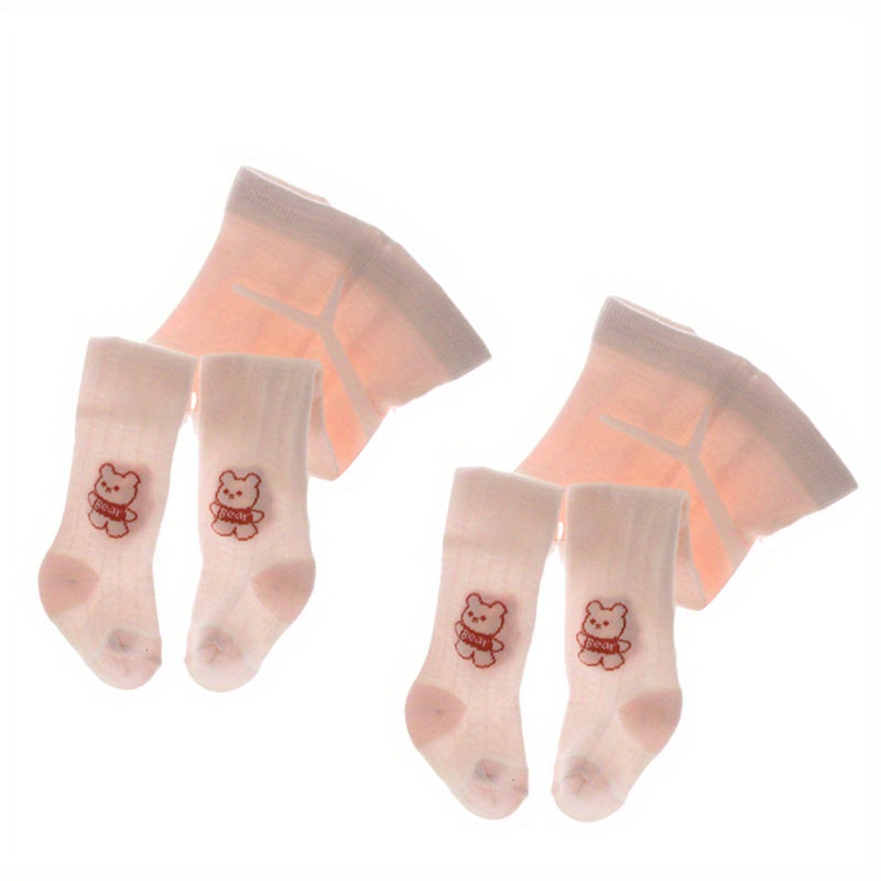 Girls Knitted Pantyhose Cute Bear Leggings For Spring Autumn