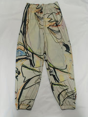 Graffiti Print Jogger Pants Elastic Waist Casual Long Length Women's Clothing
