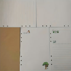 A5 A6 Refill Paper Blank Lined PVC Pouch 6 Holes Inserts 45 Sheets 90 Pages