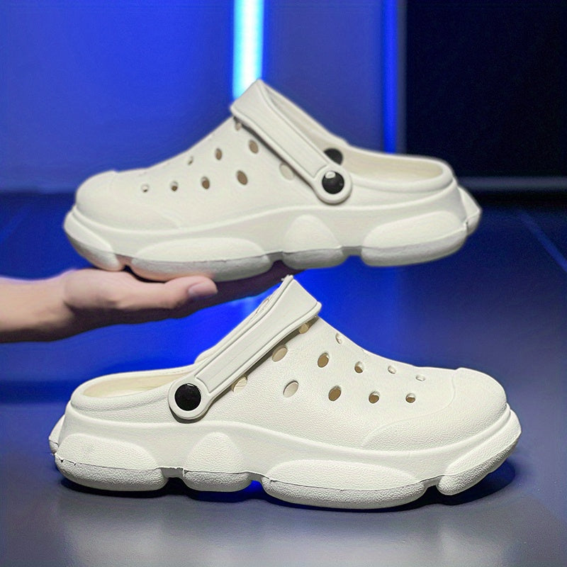 Men's Hollow Out Clogs Slip on Closed Toe Sandals Soft Sole Walking Shoes