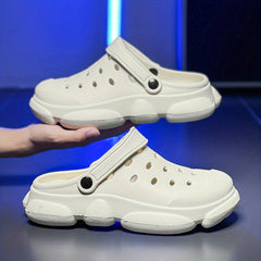 Men's Hollow Out Clogs Slip on Closed Toe Sandals Soft Sole Walking Shoes