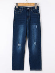 Girls Ripped Straight Leg Jeans for Casual Outfit