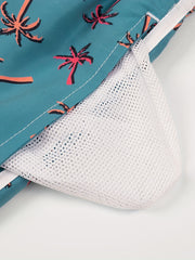 Coconut Tree Drawstring Beach Shorts for Women