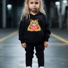 OERYUI I LOVE YOU Kitty Hoodies Pants Set For Spring Fall