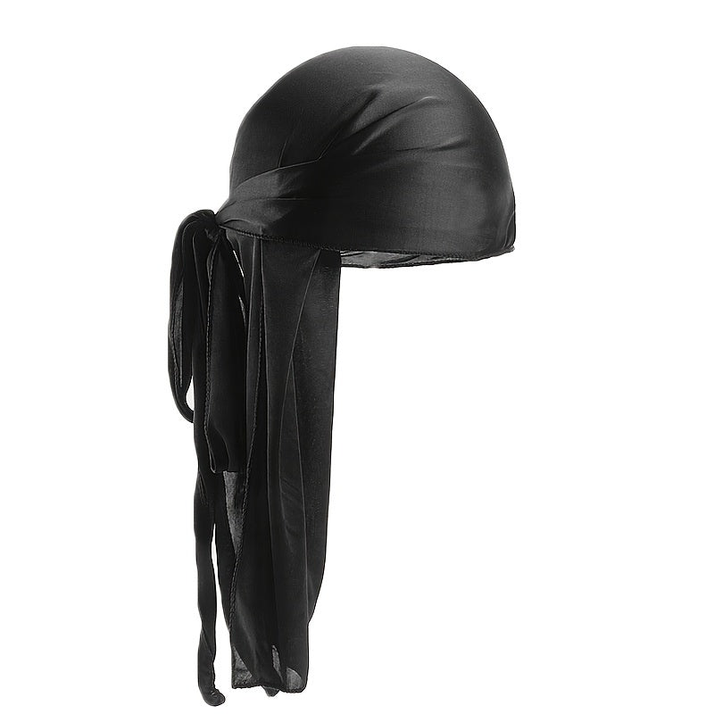 Silky Durag For Women Men Bandana Long tailed Hip hop Pirate Hat