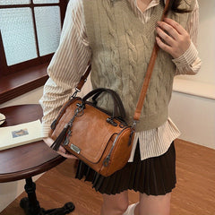 Vintage Crossbody Boston Bag Stylish Casual Handbag Classic Handbag