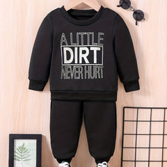 Toddler Baby Sweatshirt Trousers Set A LITTLE DIRT NEVER HURT