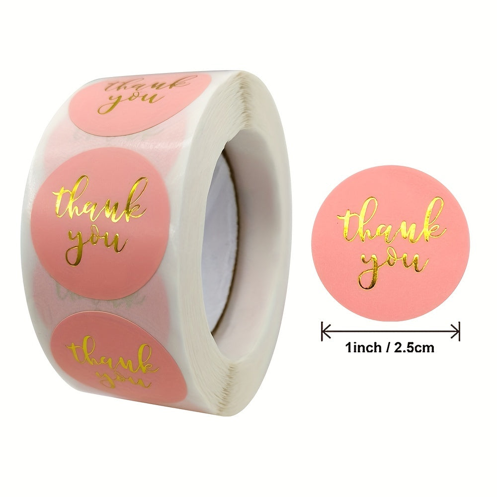 500pcs Thank You Stickers Rainbow Silvery Gilding Art Stickers