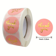 500pcs Thank You Stickers Rainbow Silvery Gilding Art Stickers